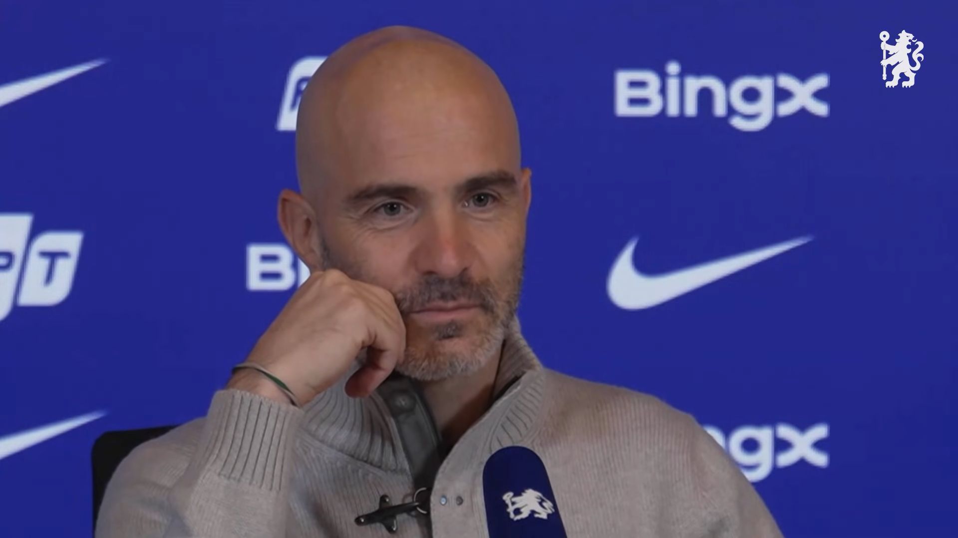 Enzo Maresca speaks in his press conference ahead of the Aston Villa game.