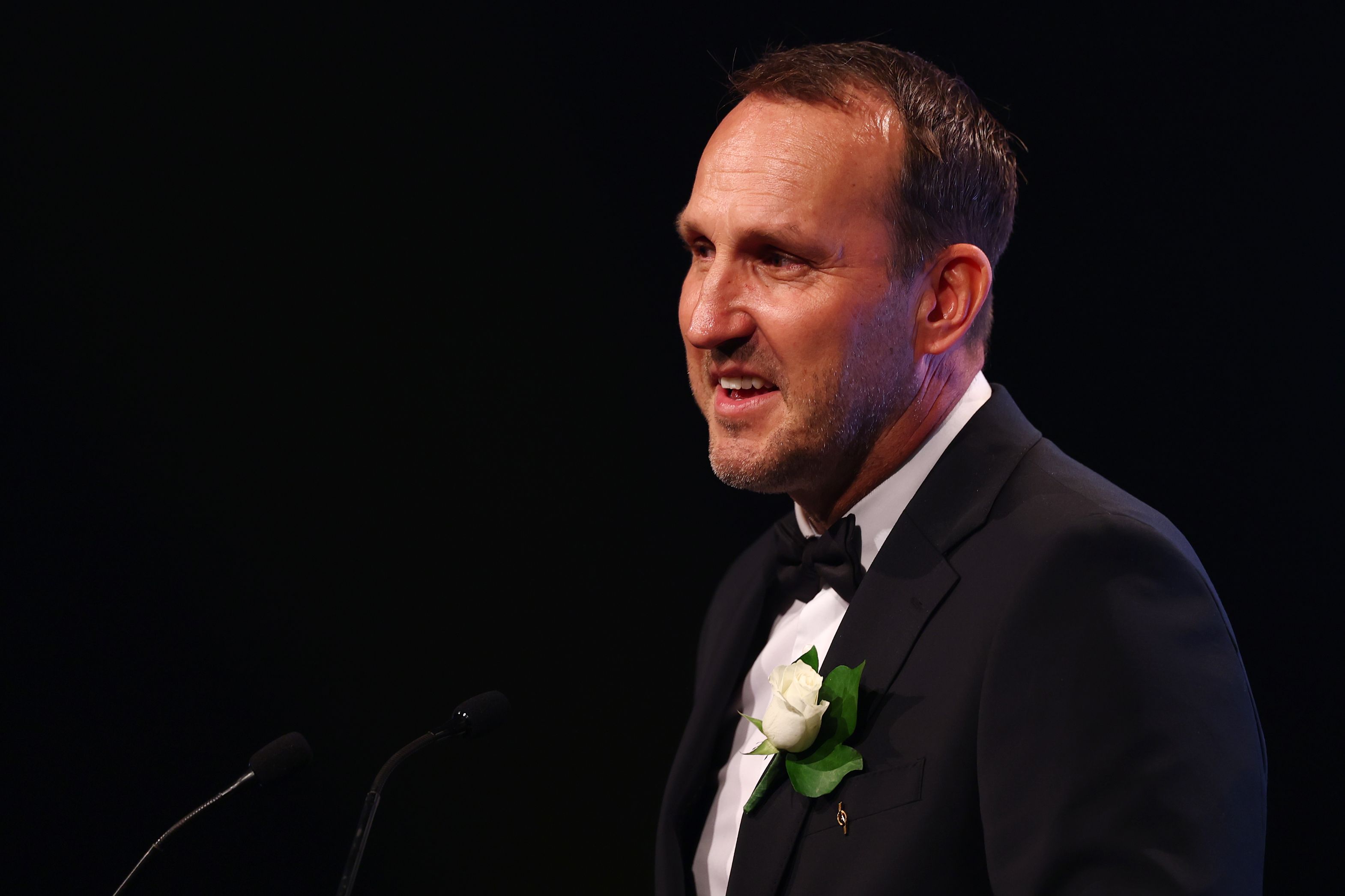 Mark Schwarzer at an awards evening.
