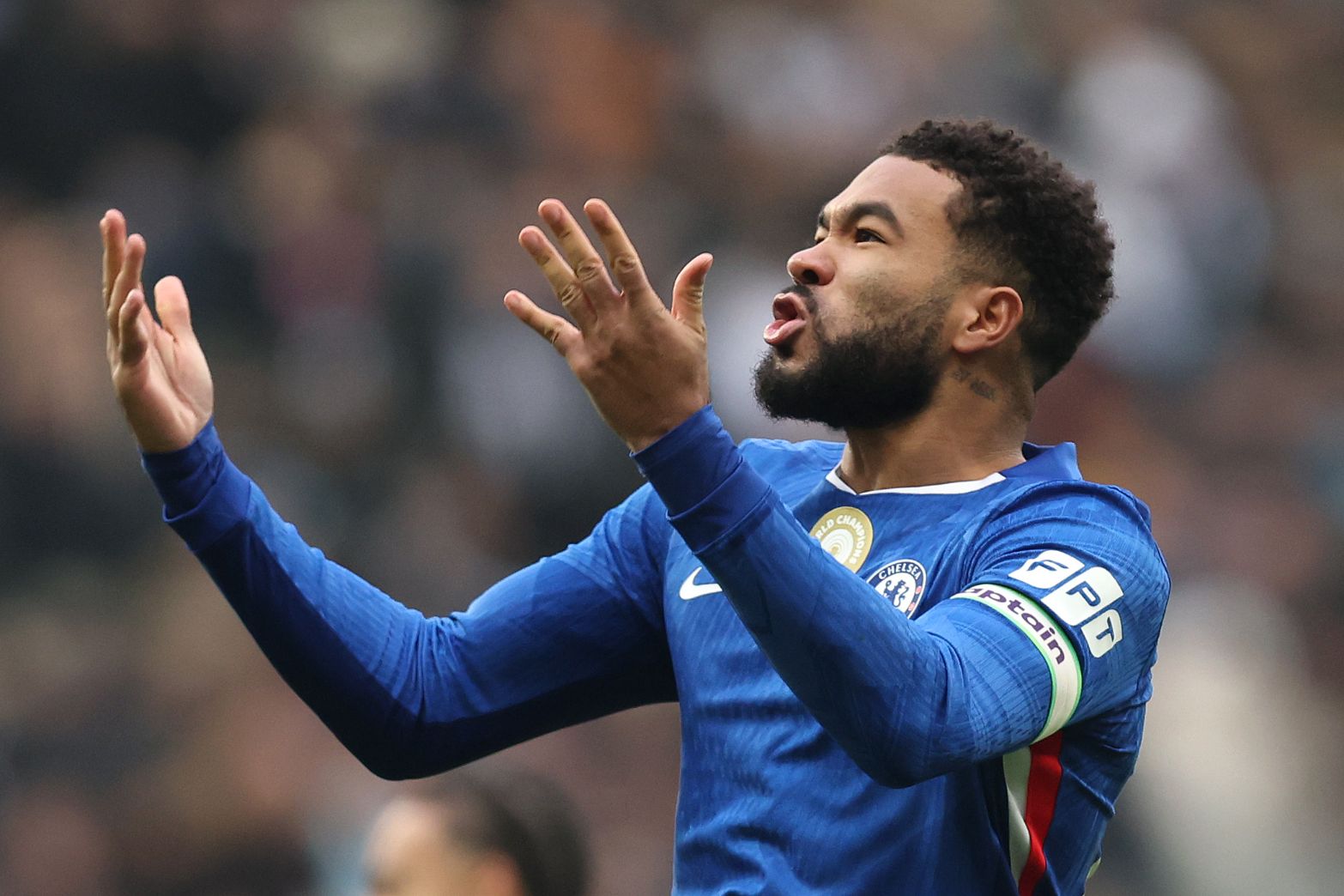 Reece James celebrates scoring against Newcastle.