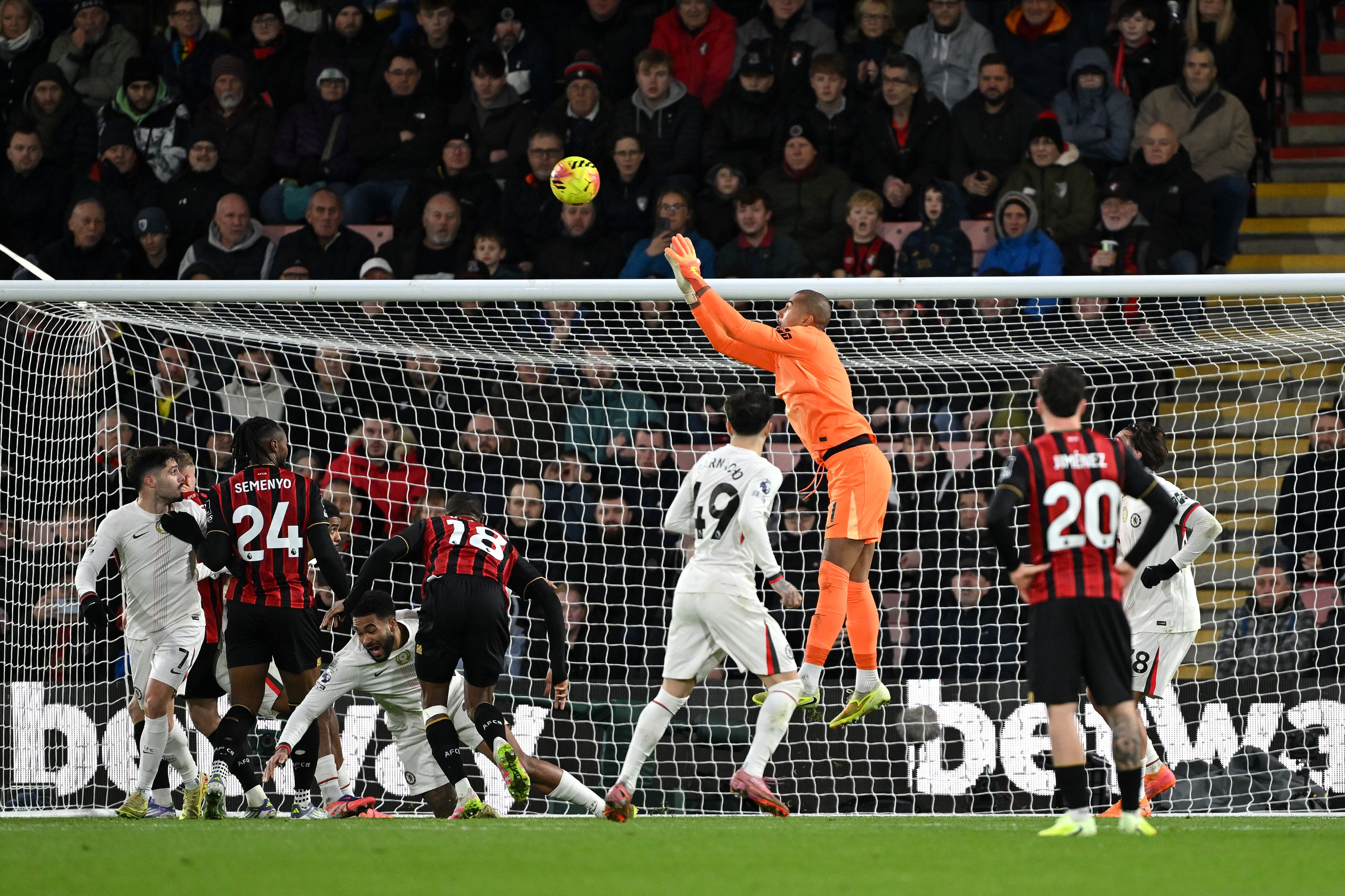 Robert Sanchez in action against Bournemouth.