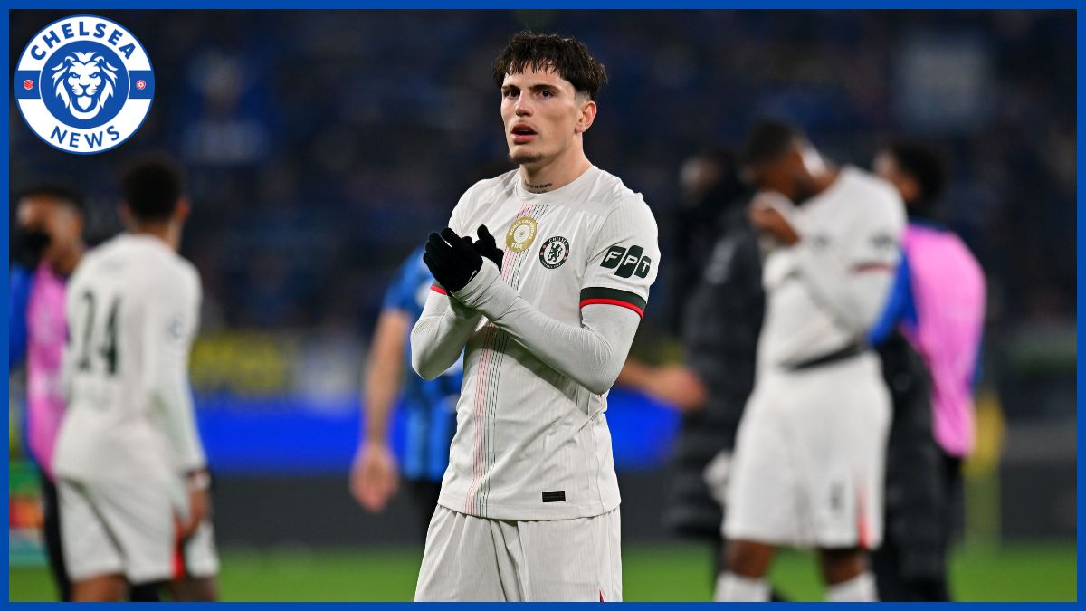 Alejandro Garnacho applauds the away fans.
