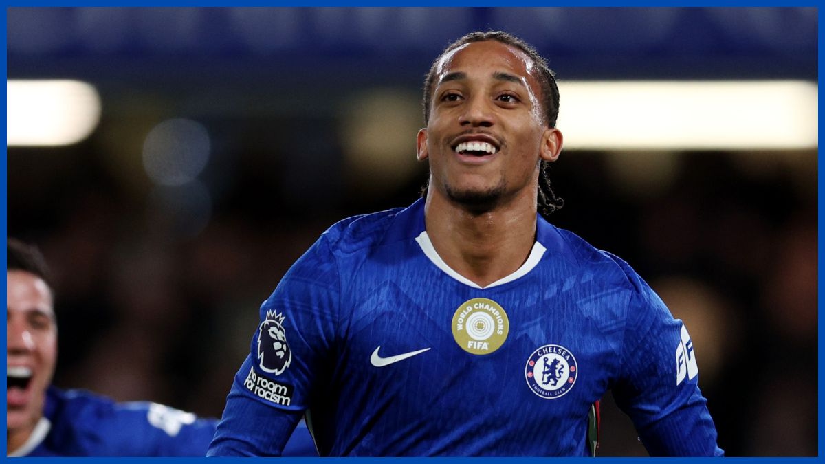 Joao Pedro celebrates his goal.