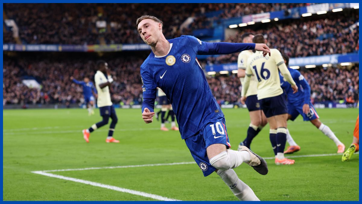 Cole Palmer celebrates his first goal since September.