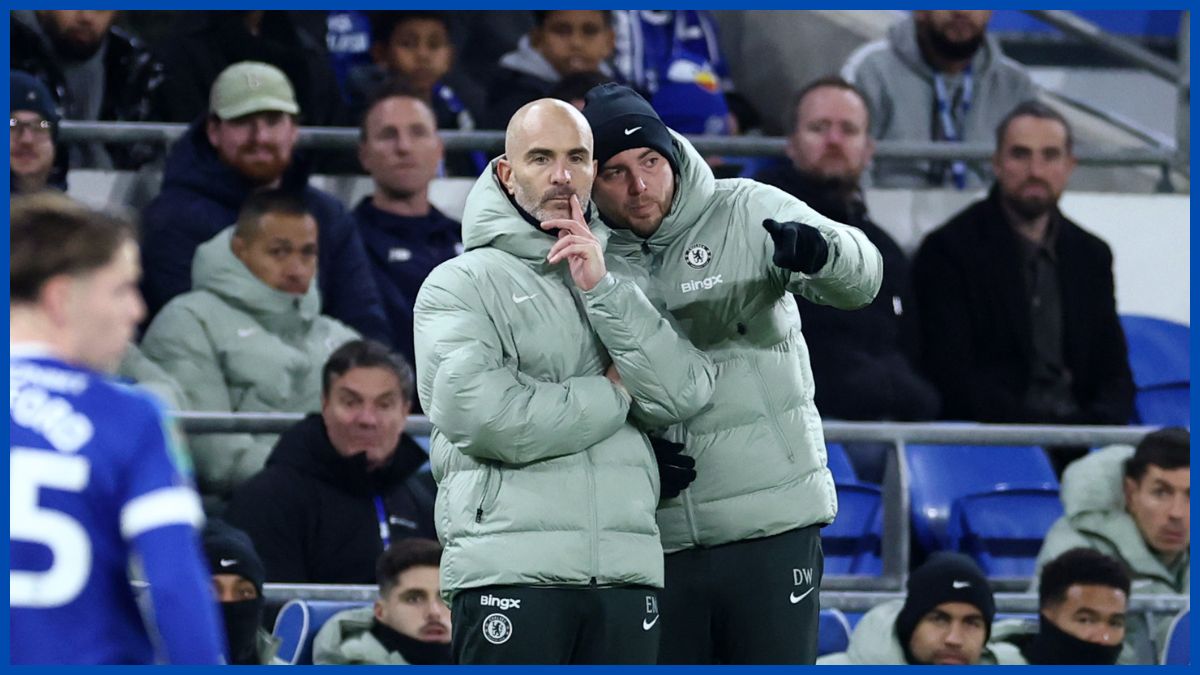 Enzo Maresca looks concerned on the touchline.