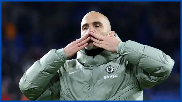 Enzo Maresca celebrates at full time.
