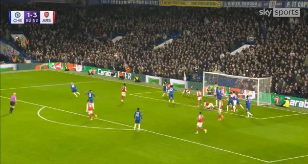 Alejandro Garnacho scores his second for Chelsea.
