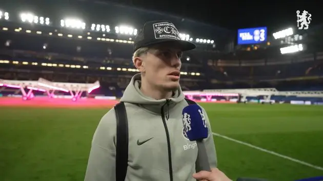 Alejandro Garnacho speaks to Chelsea TV.