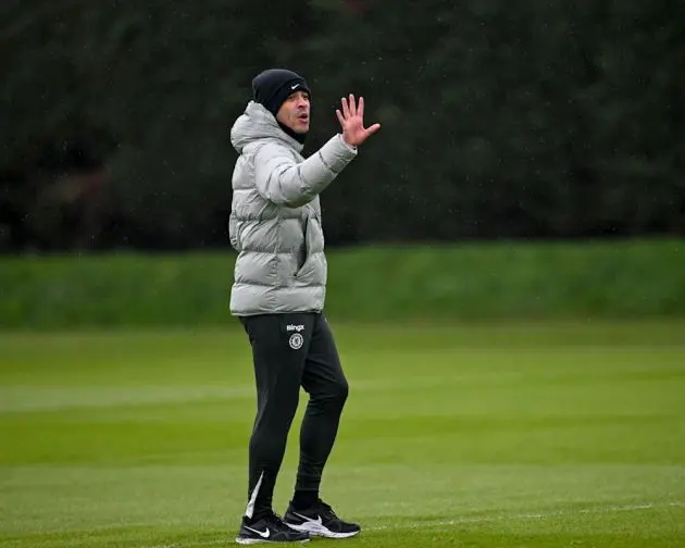 Liam Rosenior takes his first Chelsea training session.