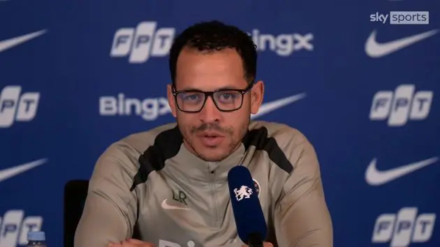Liam Rosenior speaks in a press conference about Cole Palmer.