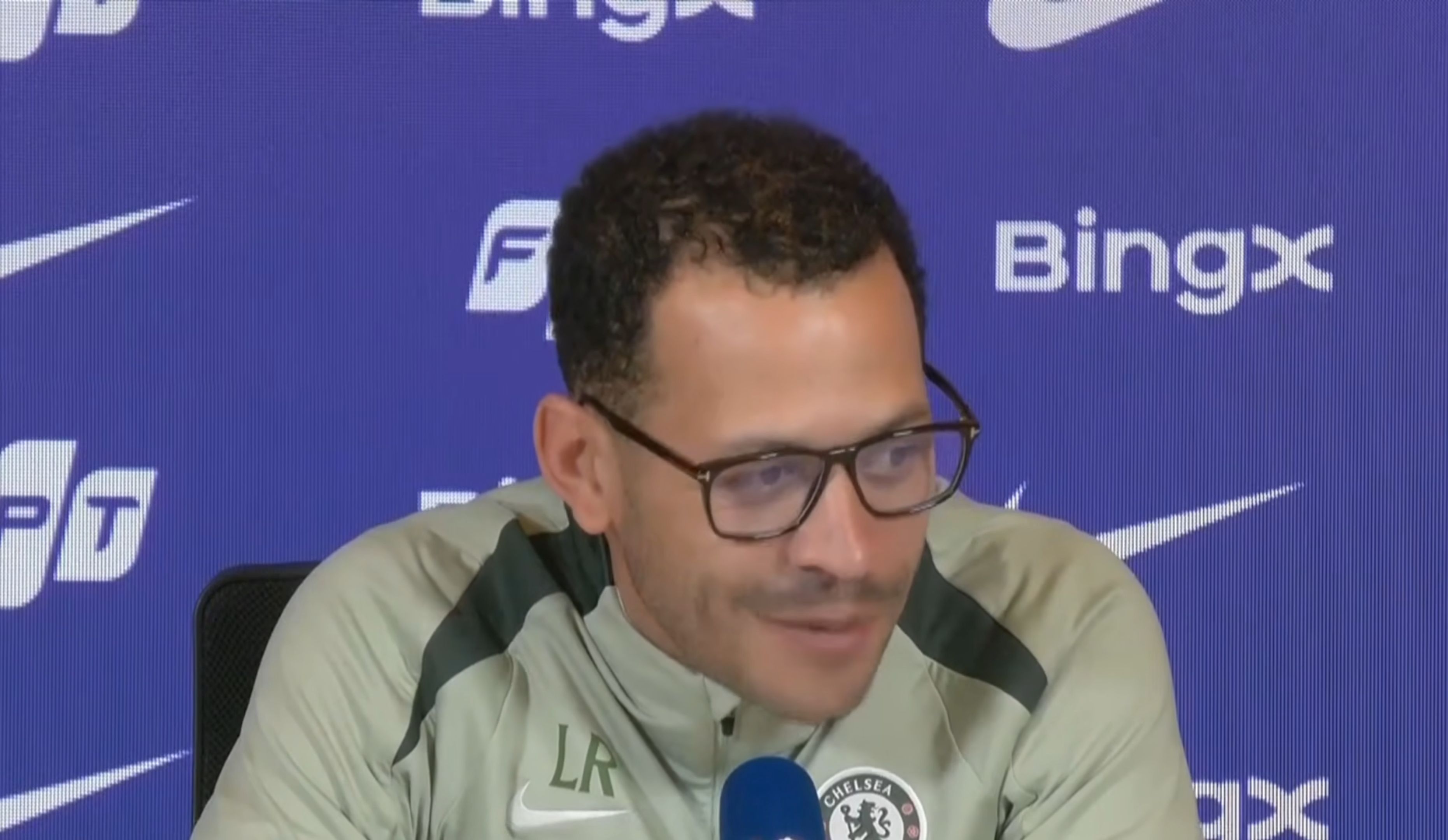 Liam Rosenior speaks in the press conference ahead of West Ham.