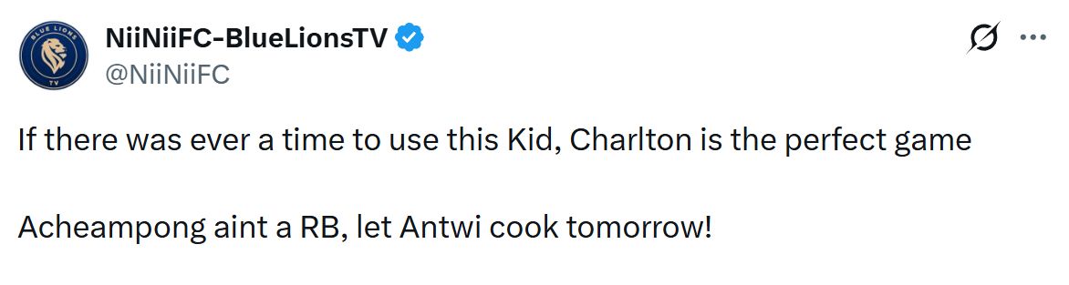 NiiNii's Tweet about Genesis Antwi.