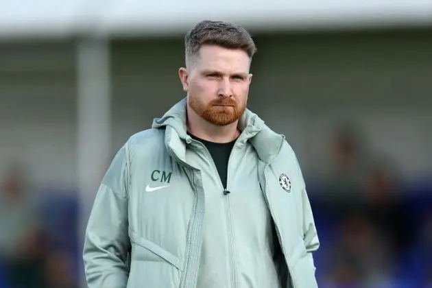 Calum McFarlane at Chelsea's training ground.
