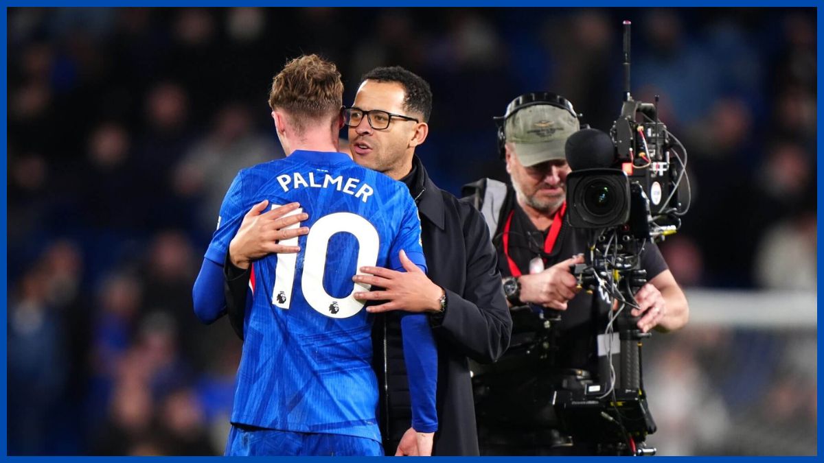 Cole Palmer is consoled by Liam Rosenior.