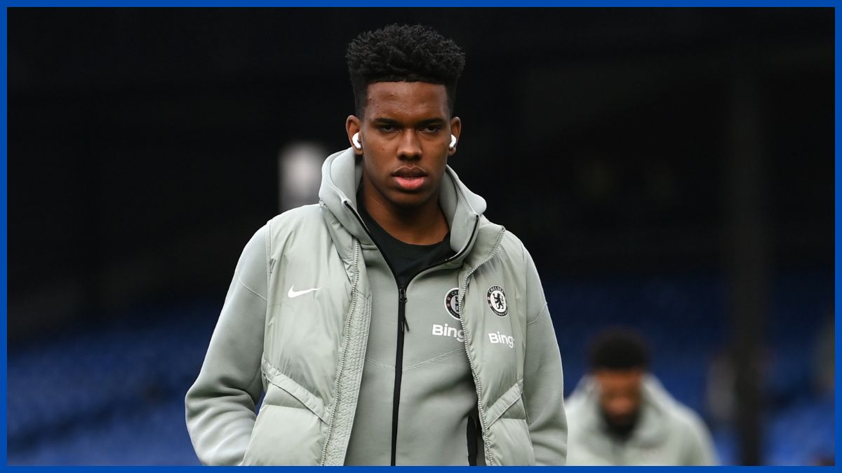 Estevao Willian strides to his locker.