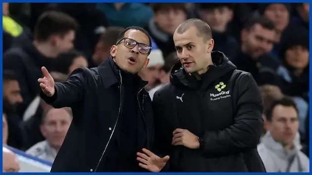 Liam Rosenior talks to the fourth official.