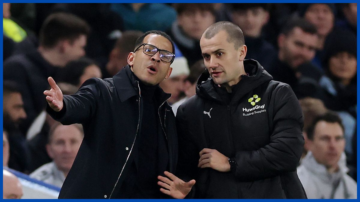 Liam Rosenior talks to the fourth official.