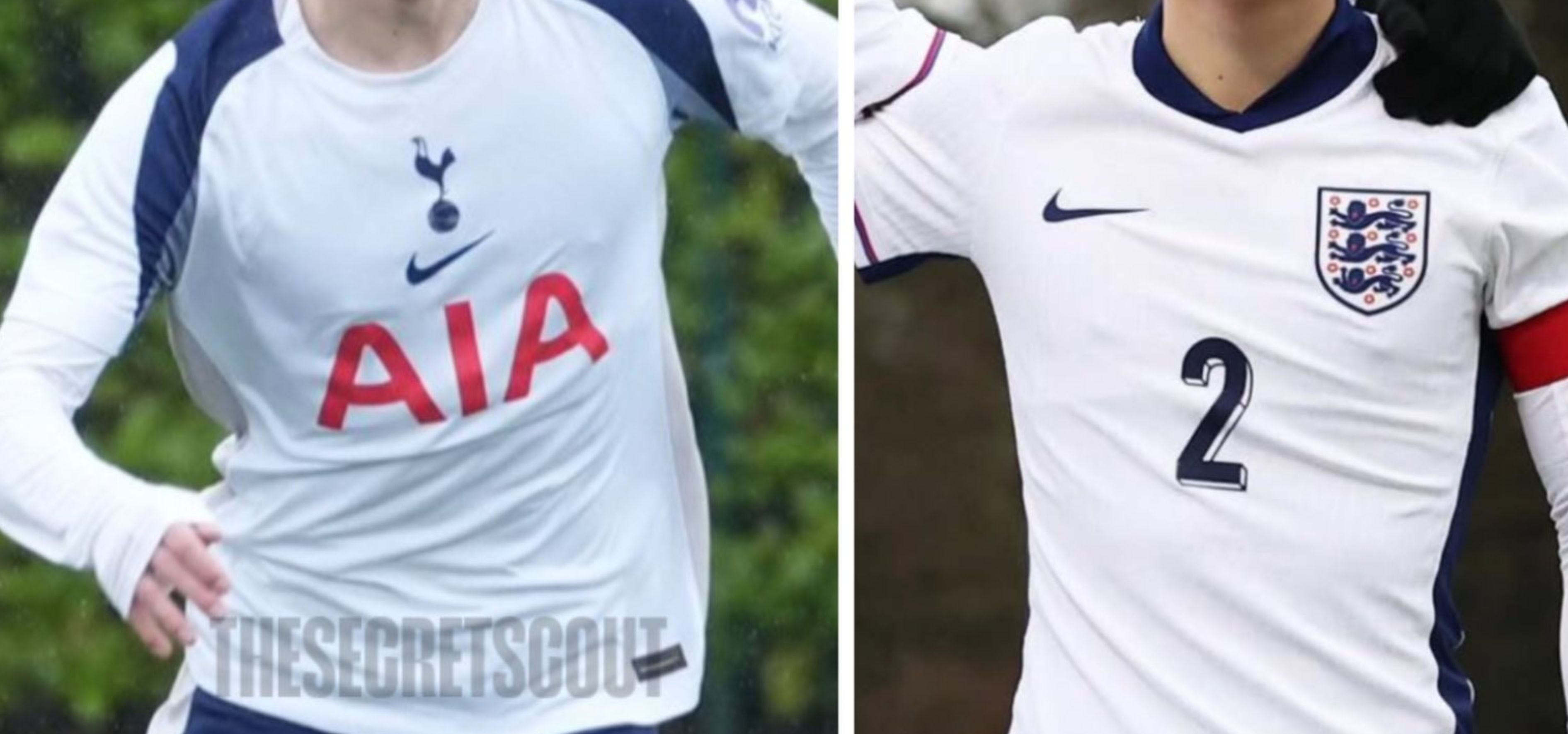 George Jobling in Spurs and England kits.