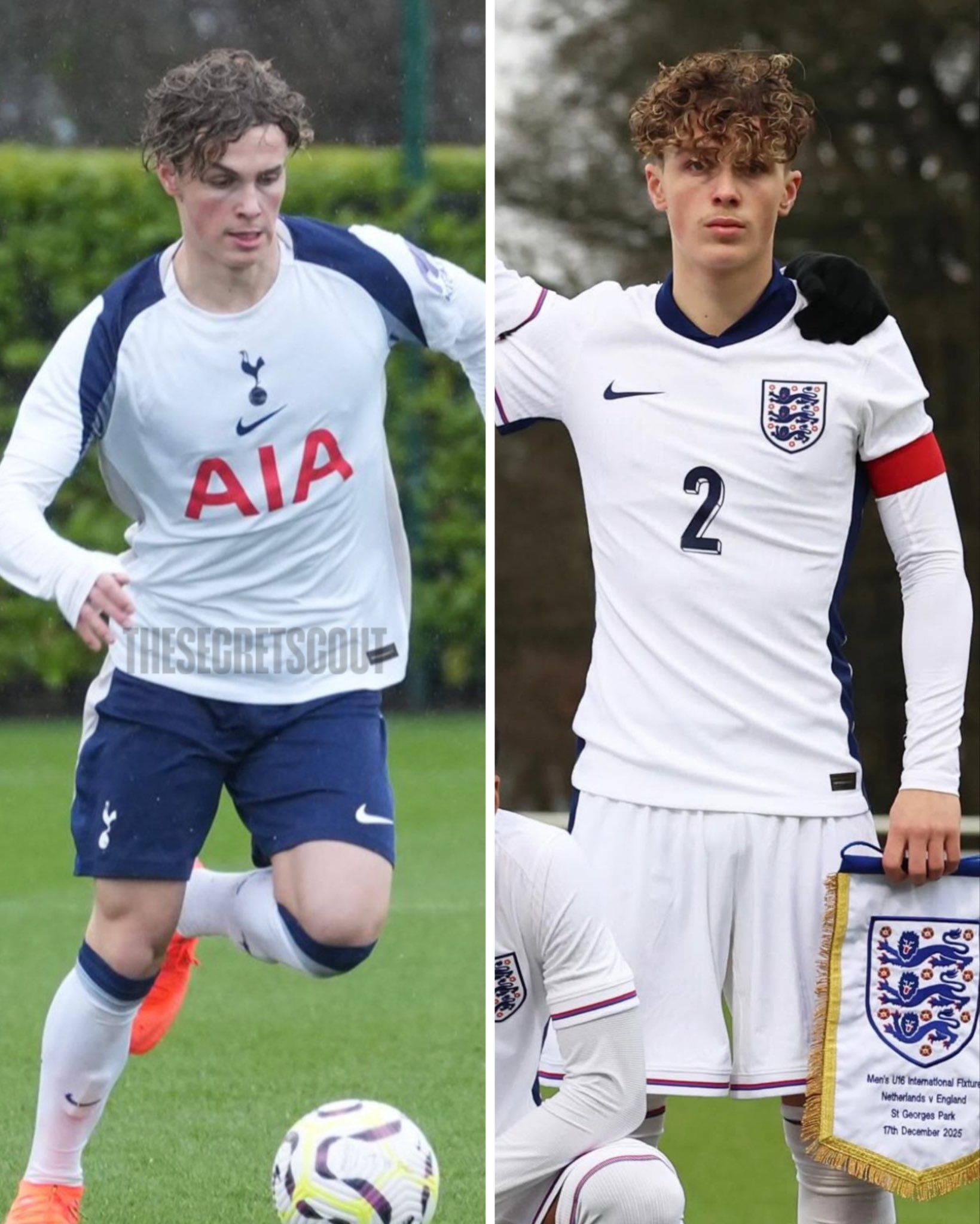 George Jobling in a Tottenham shirt.