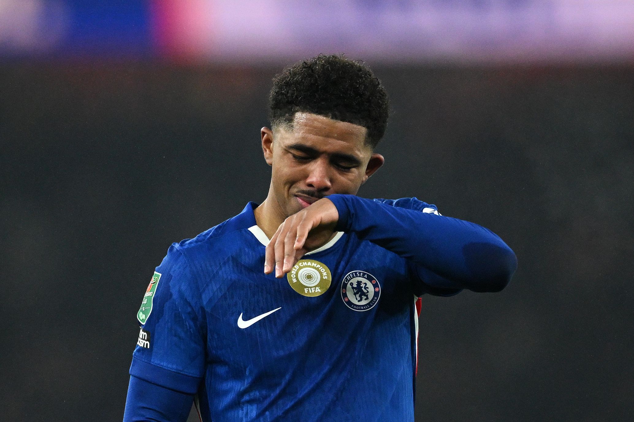 Wesley Fofana looks dejected after Chelsea defeat.