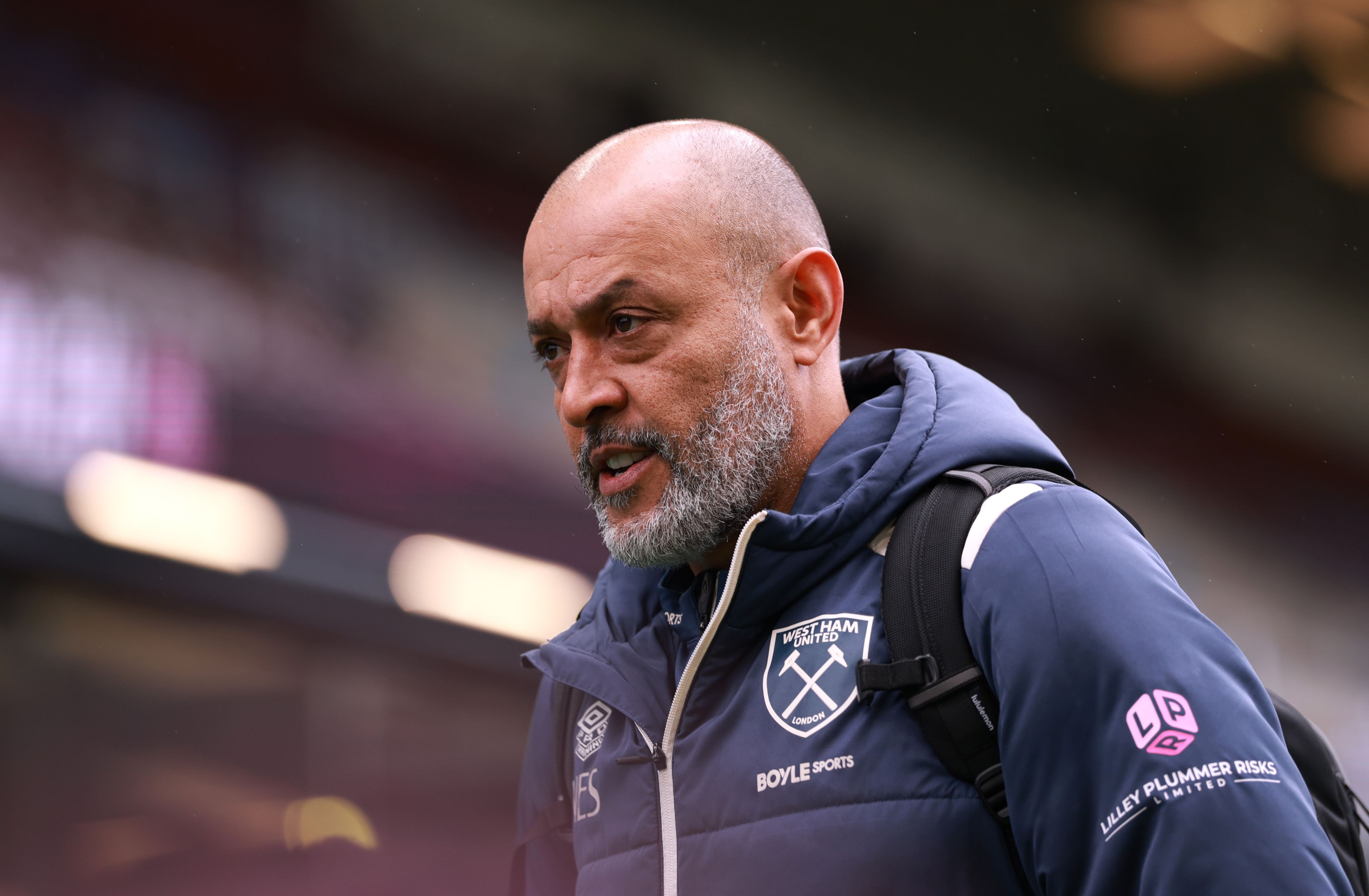 Nuno arrives for West game.