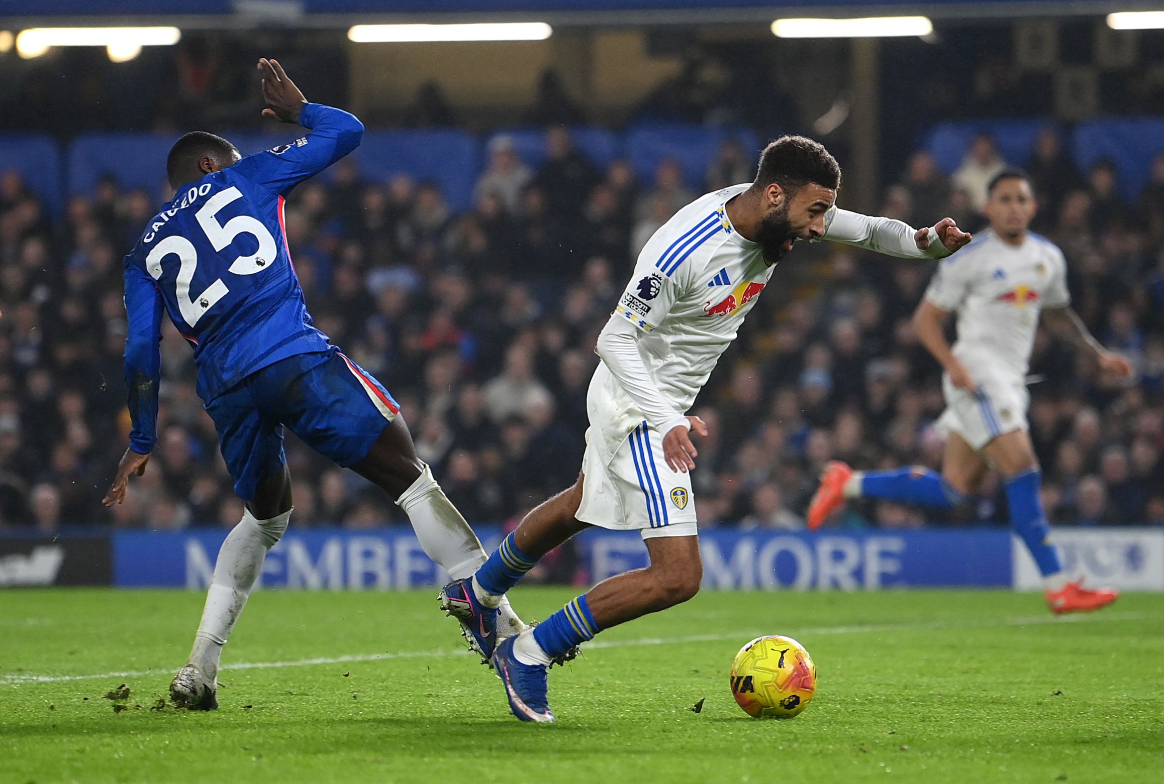 Moises Caicedo in action against Leeds.