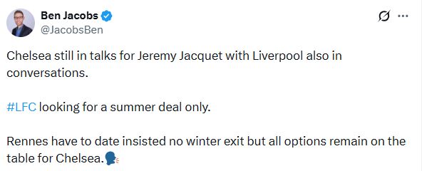 Jeremy Jacquet's status updated by Ben Jacobs.