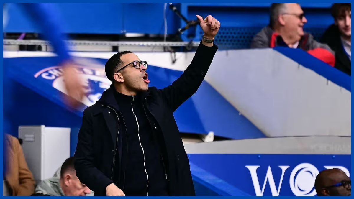 Liam Rosenior on the touchline.