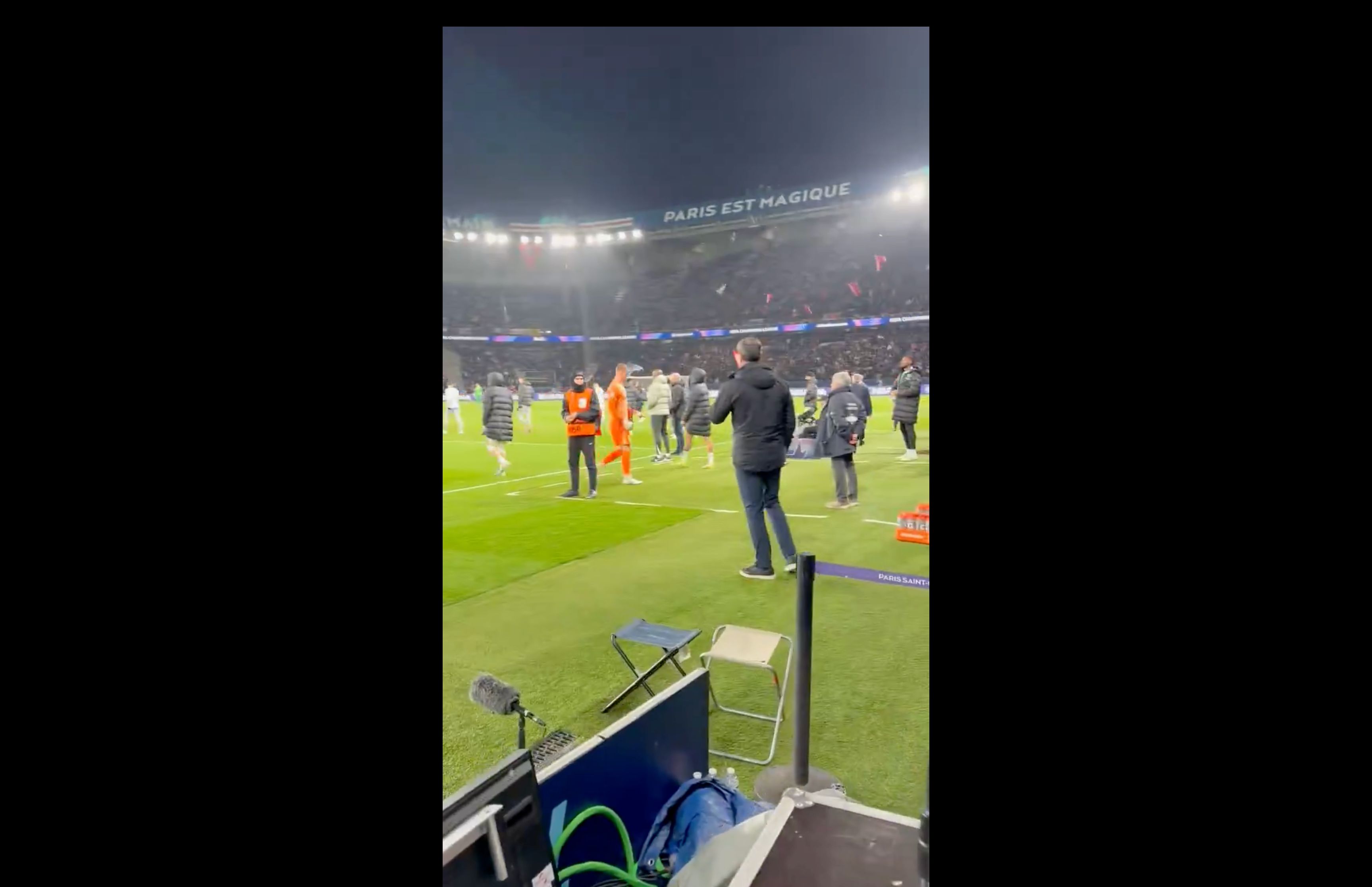 Filip Jorgensen walks off the pitch against PSG.