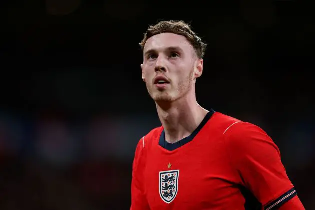 Cole Palmer in action for England.