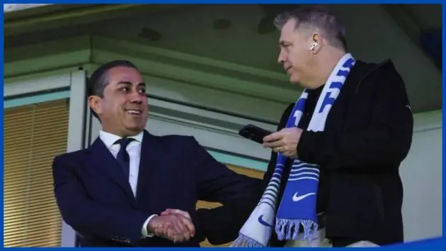 Todd Boehly and Behdad Eghbali have an awkward hello.