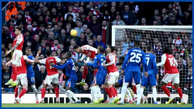 Chelsea score from a corner.
