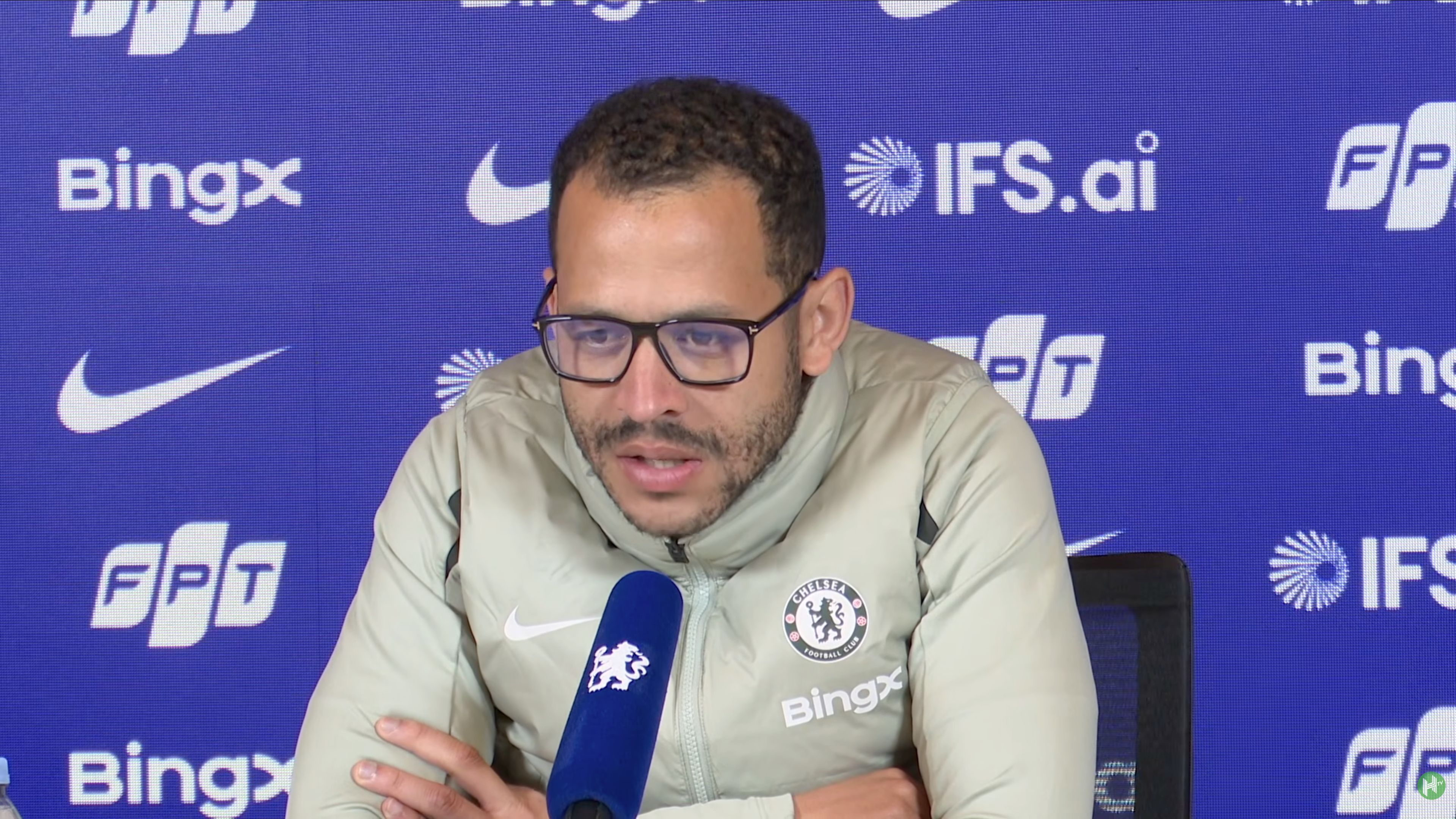 Liam Rosenior speaks in his presser.