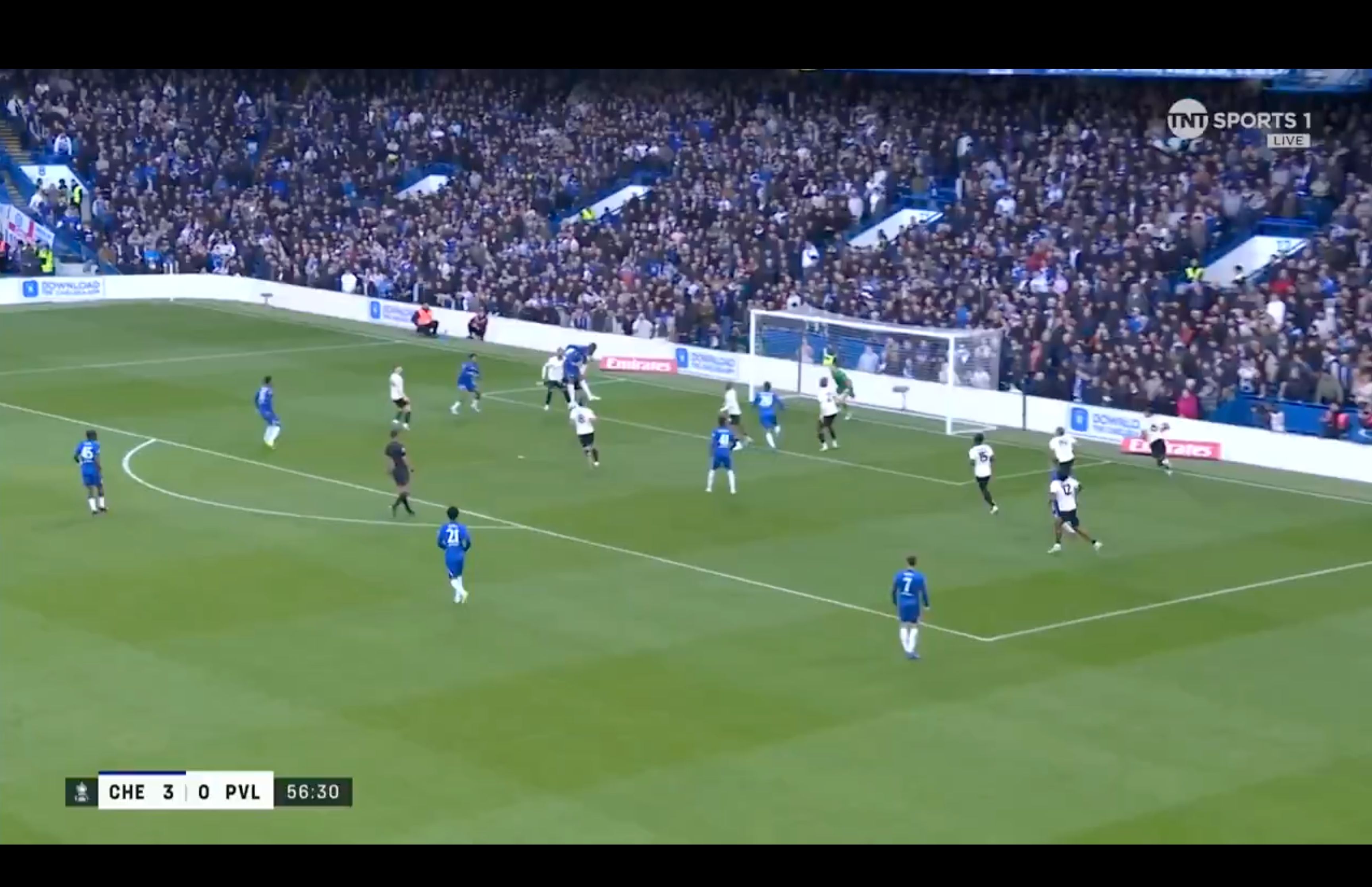 Tosin scores a thumping header.