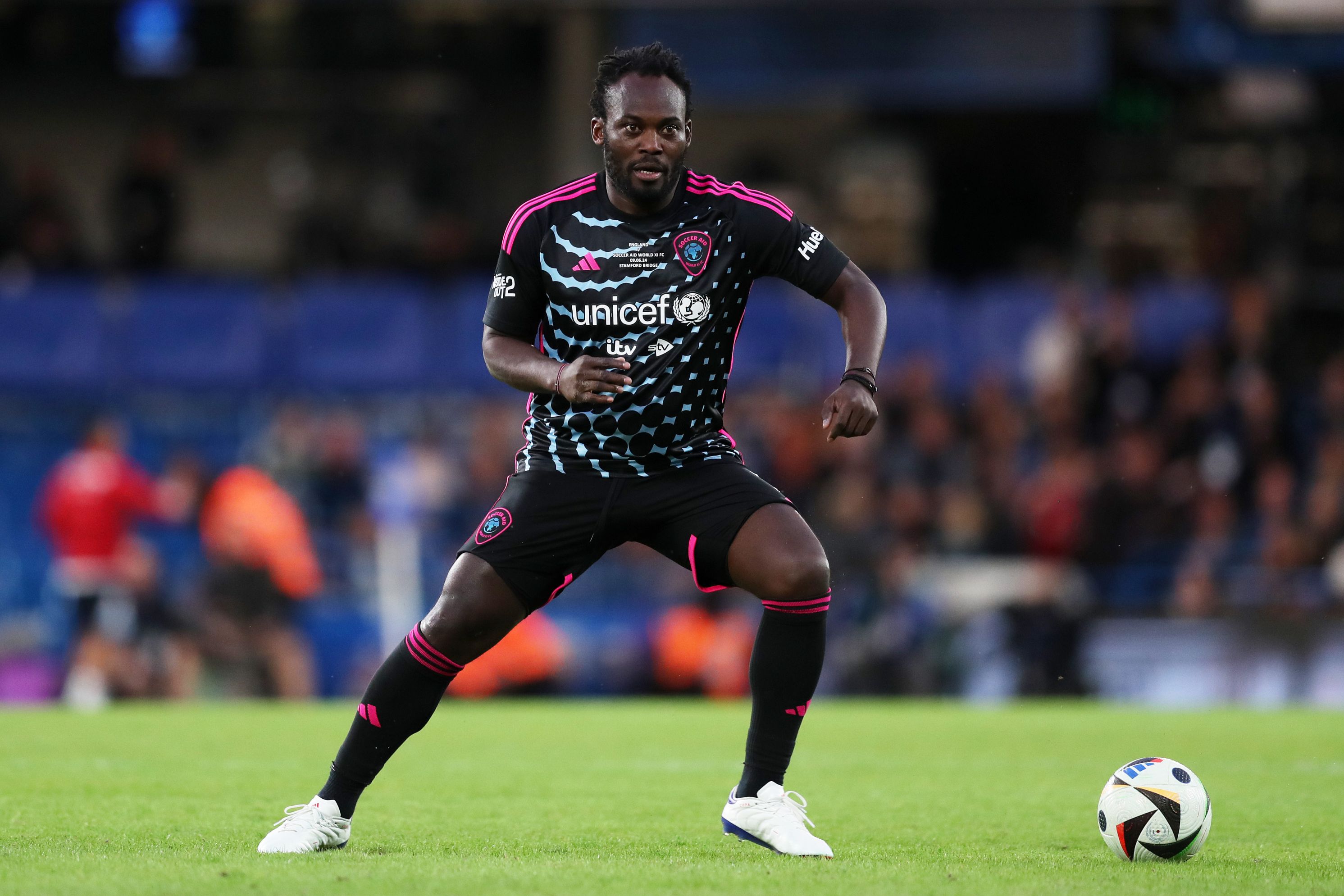 Michael Essien in action in a charity game.