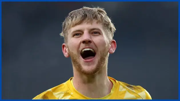 Teddy Sharman-Lowe celebrates.