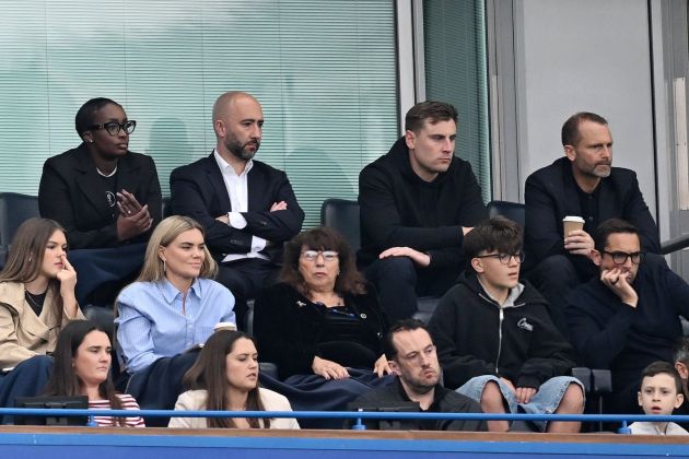 Sporting directors Paul Winstanley, Laurence Stewart, Sam Jewell and Joe Shields pictured at Stamford Bridge.