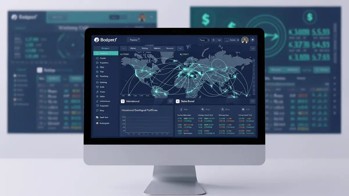 Professional online betting platform interface showing international digital wagering options and connectivity