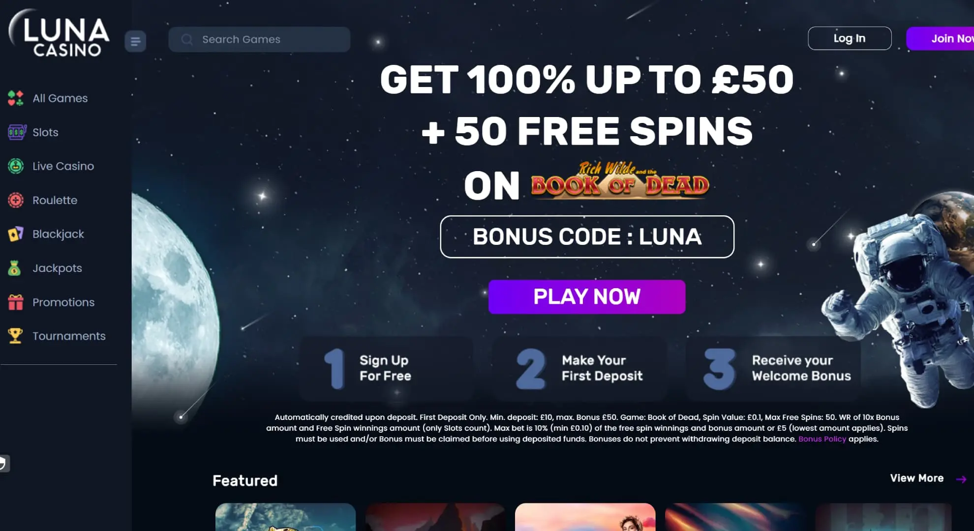 Luna Casino screenshot