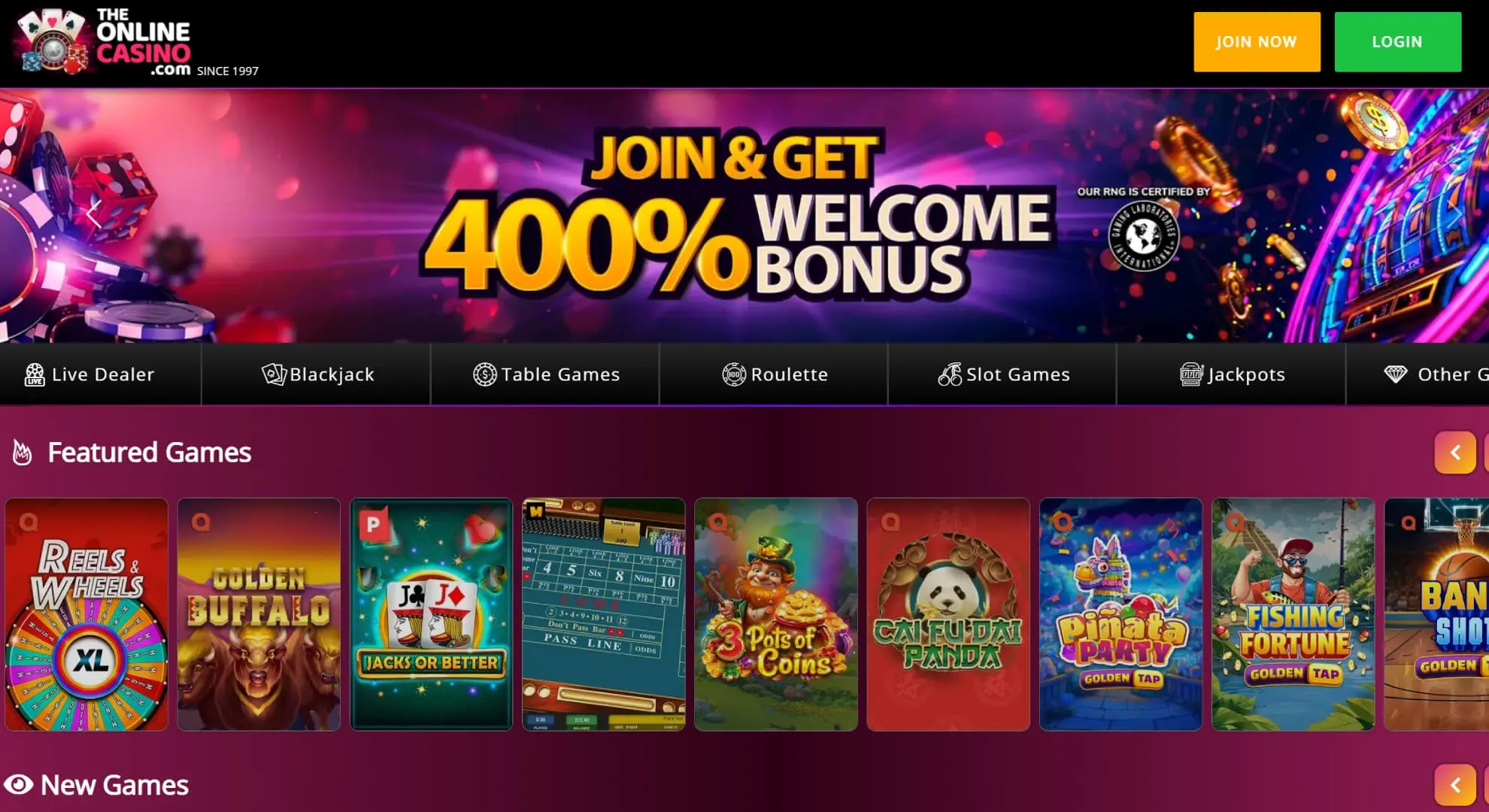TheOnlineCasino screenshot