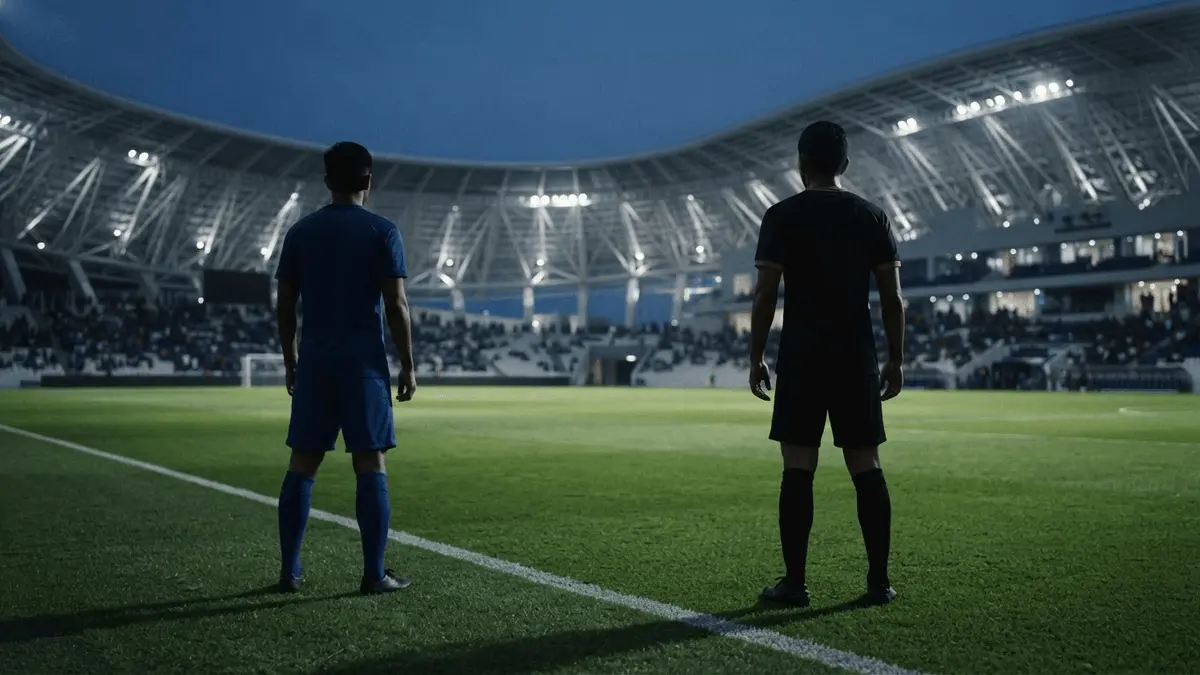 Chelsea and JDT players face off inside Sultan Ibrahim Stadium before a Malaysia friendly