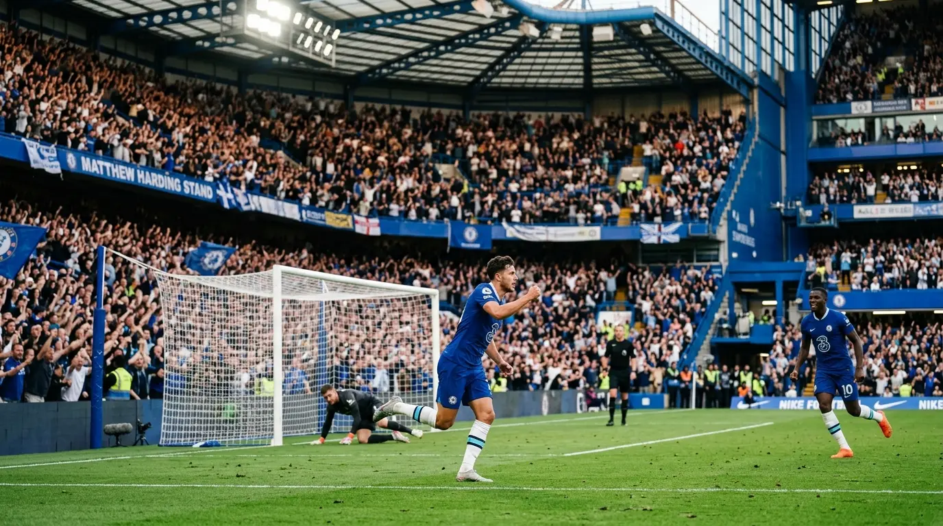 Chelsea players celebrate during a decisive pre-season win at Stamford Bridge
