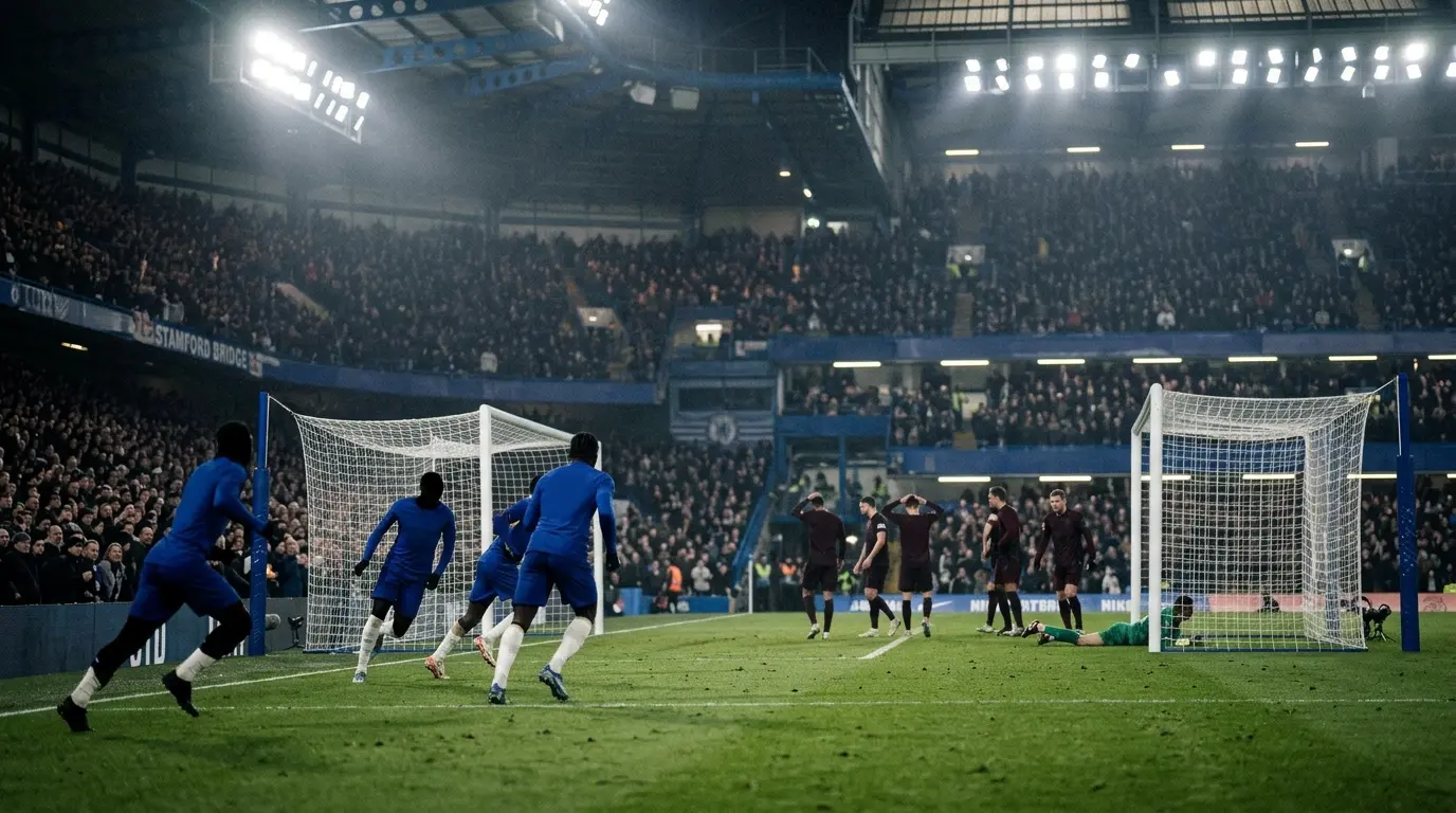 Chelsea players react after conceding in a tense home draw against Hull City
