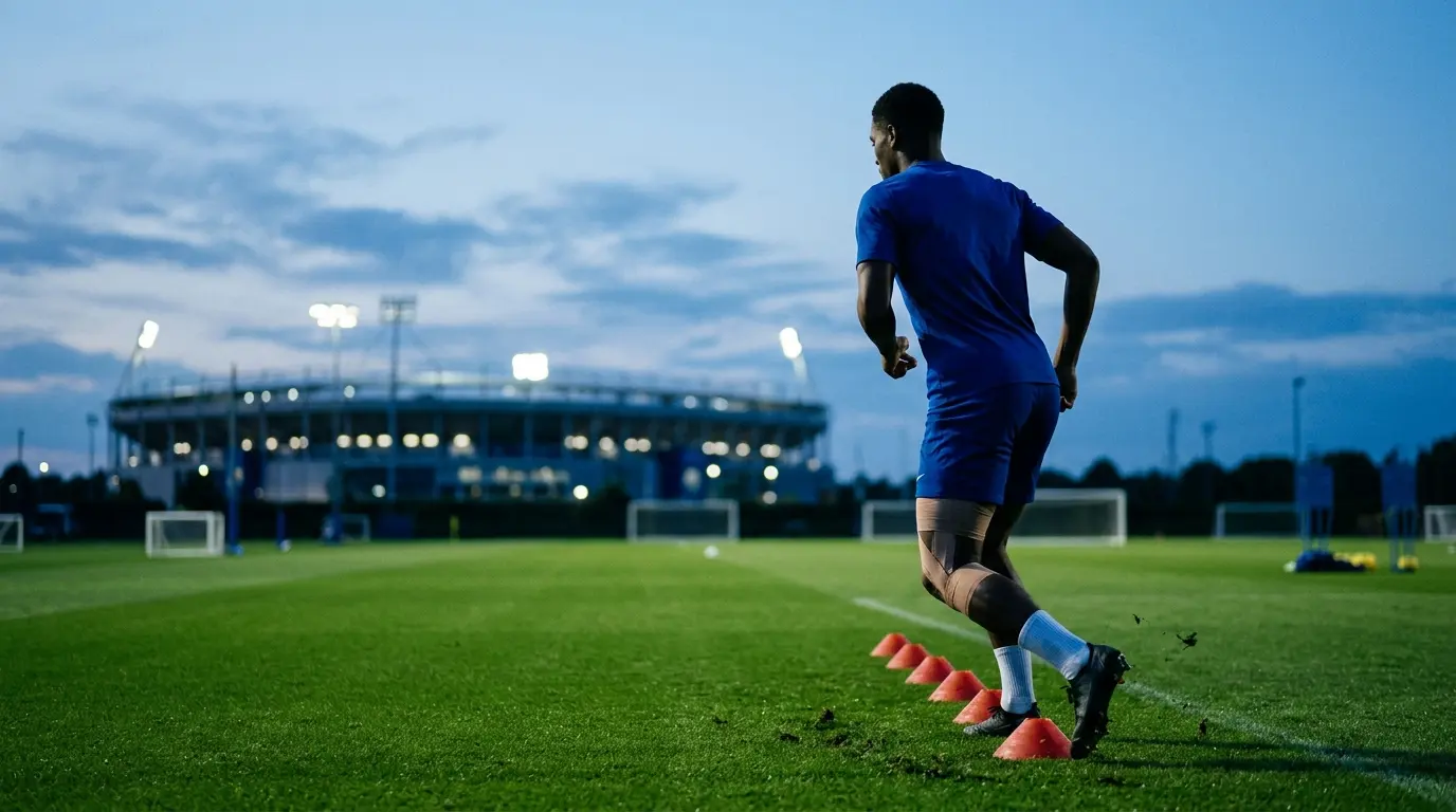 Chelsea-inspired wing-back returns to solo training after a quad injury